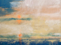 Hugo Correa, Los 4 soles, acrílico sobre tela, 100 x 100 cm., 2004